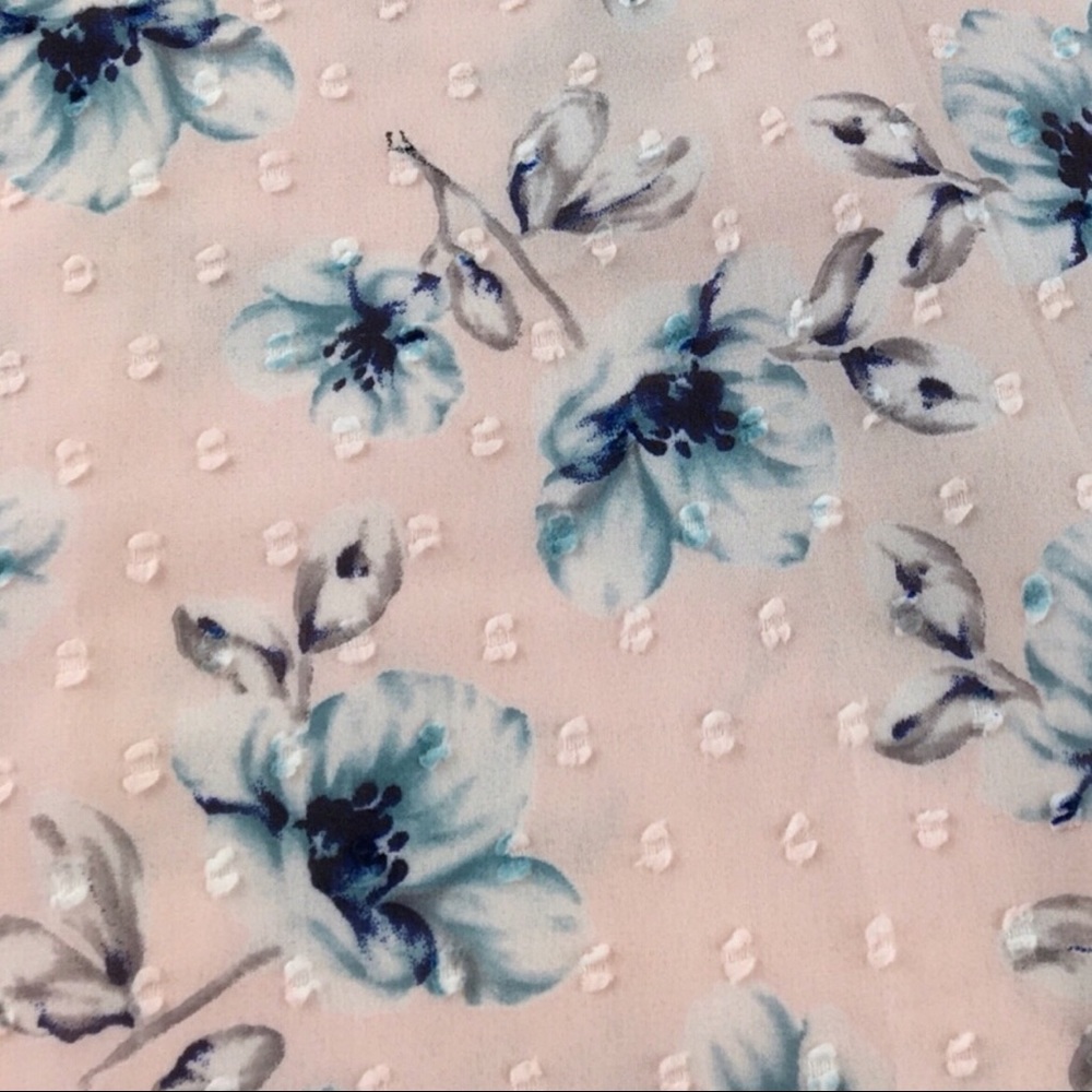 Floral Midi Dress Swiss Dot/Cold Shoulder Design,M - Picture 6 of 8
